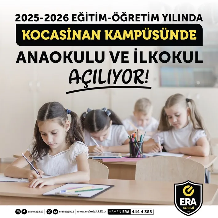 ERA Koleji – ERA Koleji Kocasinan Kampüsünde Anaokulu ve İlkokul Açılıyor! görseli
