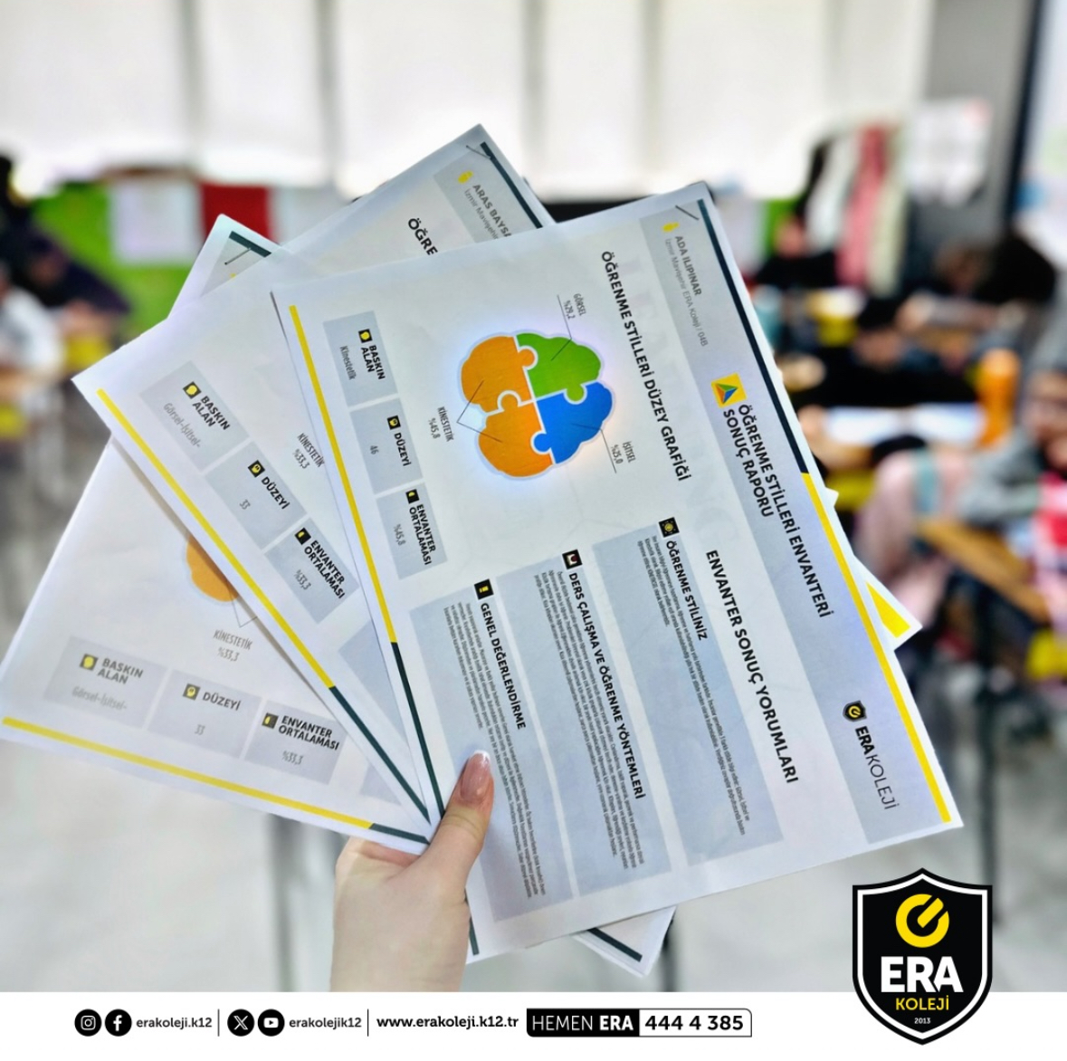 ERA Koleji – ERA Koleji İzmir Mavişehir Kampüsü’nde Öğrenme Stilleri Envanteri Sonuçları Öğrencilerle Paylaşıldı görseli