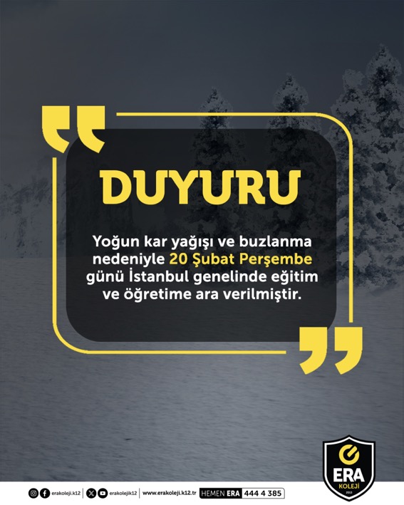 Duyuru- İstanbul'da Kar Tatili