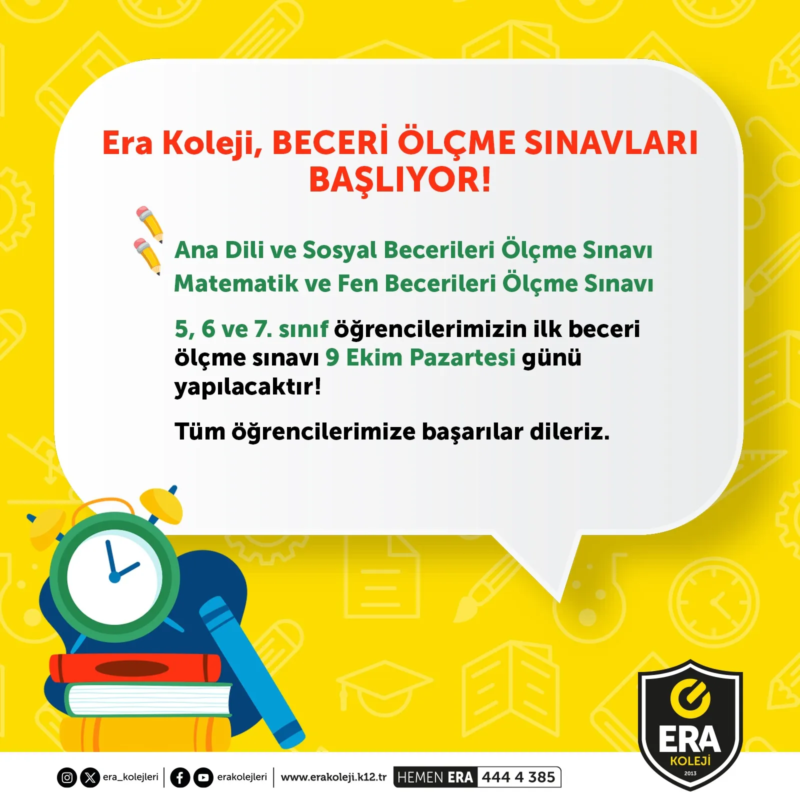 ERA Koleji – Era Koleji, Beceri Ölçme Sınavları başlıyor! görseli