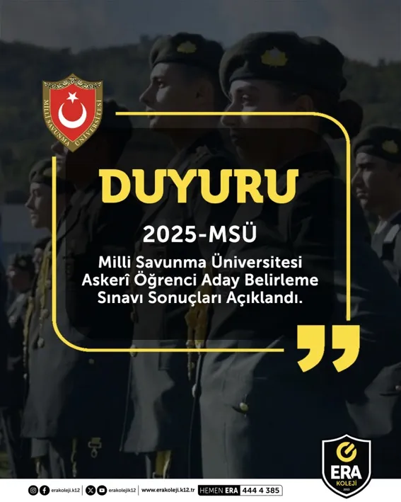 ERA Koleji –  2025-MSÜ SINAV SONUÇLARI AÇIKLANDI görseli