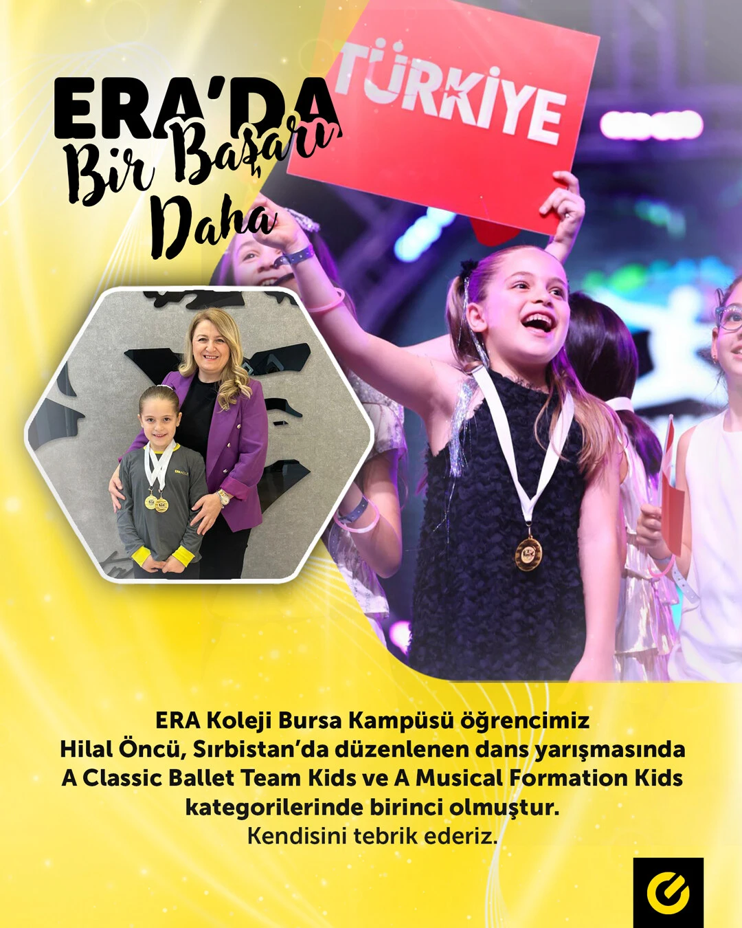 ERA Koleji – Uluslararası Başarı: Hilal Öncü’den Çifte Birincilik görseli